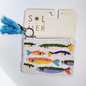 SOL and MER Beaded Colorful Sardine Coin Purse Keychain NWT